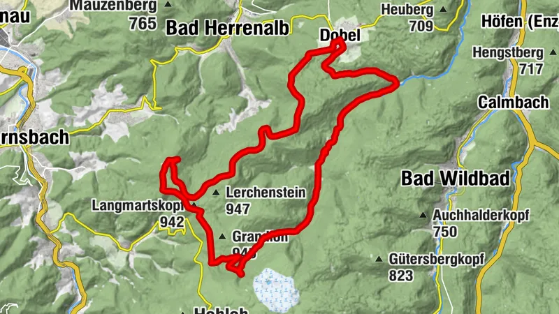 Recorrido panorámico para e-bike Dobel-Teufelsmühle-Eyachtal