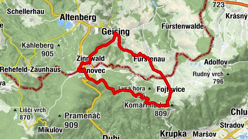 RR ERZ T05 Vía Mückentürmchen a Zinnwald