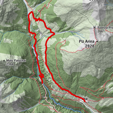 Camino de puentes colgantes Val Sinestra – Zuort – Griosch – Vnà