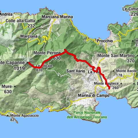Monte Capane ELBA von Marina di Campo aus