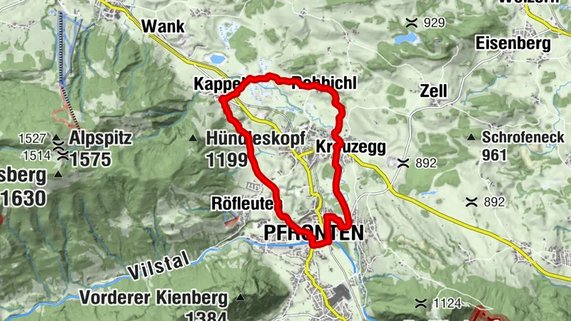 Ruta de pueblos - caminata invernal a través de Pfronten