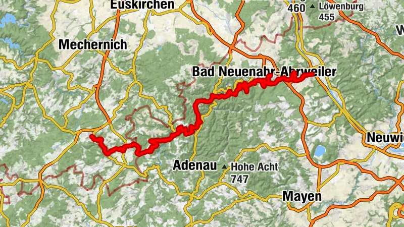 Recorrido completo Ahrsteig etapas 1-7 (aprox. 100 km)