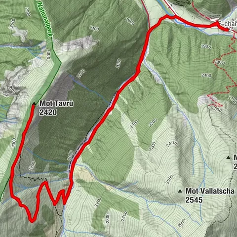 Parque Nacional: S-charl – Mot Tavrü (ida y vuelta)