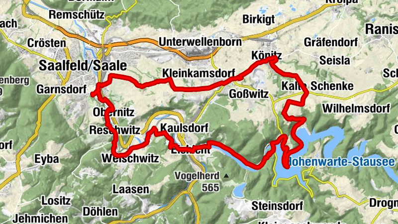 MTB Saalfeld 10: ruta circular a la punta de Presswitz