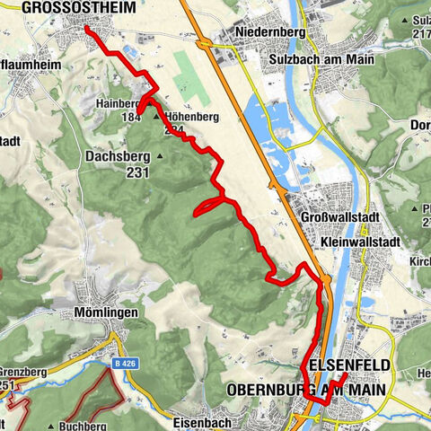 Fränkischer Rotwein Wanderweg - 2.ª etapa de Großostheim a Elsenfeld